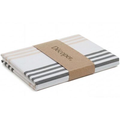 Decoper Renforcé Bettwäsche Set; 135x200 cm (BxL), 40x80 cm (LxB); braun/weiß/anthrazit Decoper Renforcé Bettwäsche Set; 135x200 cm (BxL), 40x80 cm (LxB); braun/weiß/anthrazit