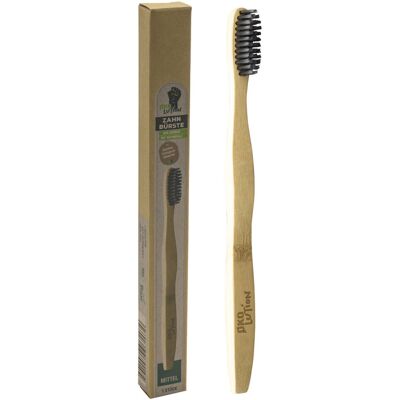 Ökolution Bambus-Zahnbürste mit Aktivkohle mittel; natur; 96 Stück / Pack Ökolution Bambus-Zahnbürste mit Aktivkohle mittel; natur; 96 Stück / Pack