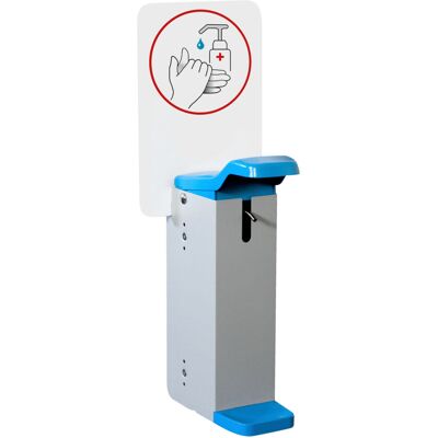 Pulsiva Tahoe Spender für Desinfektionsmittel - Wandmontage, 1000ml, Silber/Blau Pulsiva Tahoe Spender für Desinfektionsmittel - Wandmontage, 1000ml, Silber/Blau
