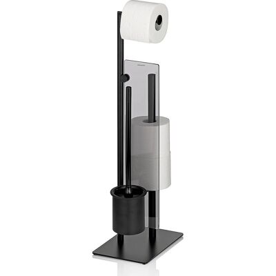 kela Toilettengarnitur Style Metall schwarz Mit Ersatz; 26x18x71 cm (LxBxH); schwarz kela Toilettengarnitur Style Metall schwarz Mit Ersatz; 26x18x71 cm (LxBxH); schwarz
