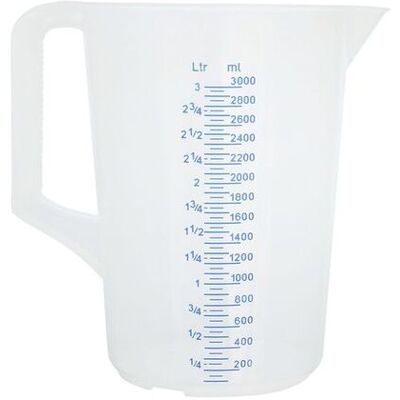 Schneider Messbecher mit geprägter, blauer Skala; 3000 ml; natur Schneider Messbecher mit geprägter, blauer Skala; 3000 ml; natur