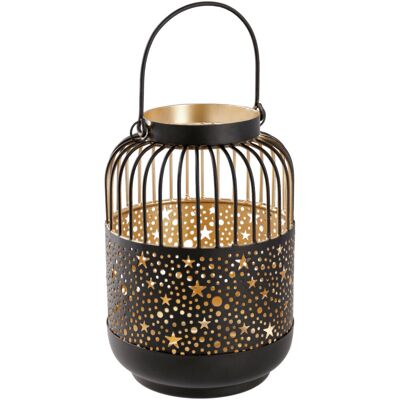 Laterne Lilita; 13.5x21 cm (ØxH); schwarz/gold Laterne Lilita; 13.5x21 cm (ØxH); schwarz/gold
