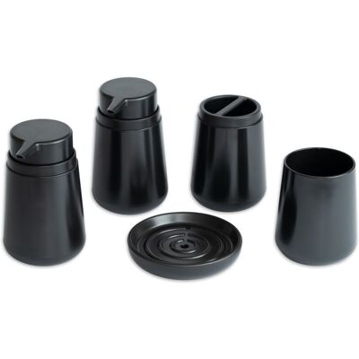 GRANA HOME Badezimmer-Set Schwarz; 8x13 cm (ØxH); schwarz GRANA HOME Badezimmer-Set Schwarz; 8x13 cm (ØxH); schwarz