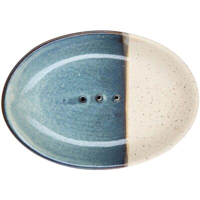 tranquillo Seifenschale 'RUSTIC' blau-weiß, aus Steingut, oval; 14x2x9.5 cm (BxHxT); blau/weiß; oval tranquillo Seifenschale 'RUSTIC' blau-weiß, aus Steingut, oval; 14x2x9.5 cm (BxHxT); blau/weiß; oval