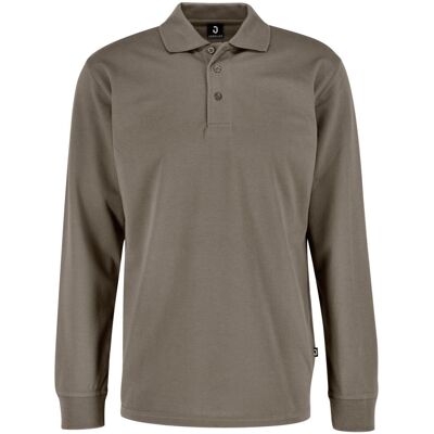 JOBELINE Herren Poloshirt Fly Langarm; Kleidergröße S; taupe JOBELINE Herren Poloshirt Fly Langarm; Kleidergröße S; taupe