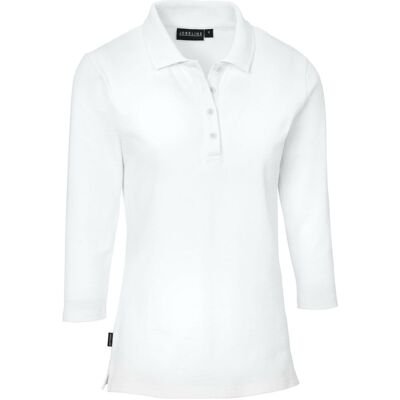 JOBELINE Damen-Polo Cato dreiviertelarm; Kleidergröße 2XL; weiß JOBELINE Damen-Polo Cato dreiviertelarm; Kleidergröße 2XL; weiß
