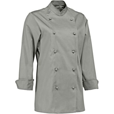 PULSIVA Damenkochjacke Pauline Langarm; Kleidergröße 34; hellgrau PULSIVA Damenkochjacke Pauline Langarm; Kleidergröße 34; hellgrau