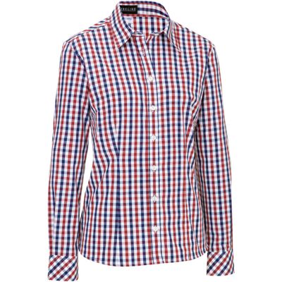 JOBELINE Damenbluse Bailey Langarm; Kleidergröße 36; weiß/rot/blau JOBELINE Damenbluse Bailey Langarm; Kleidergröße 36; weiß/rot/blau