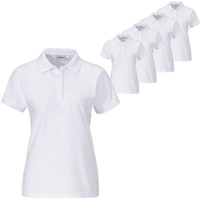 PULSIVA Vorteilspack Damen Polo-Shirt Sunny Halbarm; Kleidergröße XL; weiß; 5 Stück / Pack PULSIVA Vorteilspack Damen Polo-Shirt Sunny Halbarm; Kleidergröße XL; weiß; 5 Stück / Pack