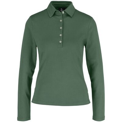 JOBELINE Damen Poloshirt Malme Langarm; Kleidergröße 2XL; oliv JOBELINE Damen Poloshirt Malme Langarm; Kleidergröße 2XL; oliv