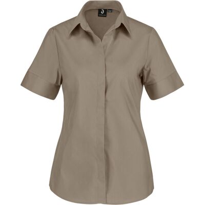 JOBELINE Damen Bluse Fiore Kurzarm; Kleidergröße 34; taupe JOBELINE Damen Bluse Fiore Kurzarm; Kleidergröße 34; taupe