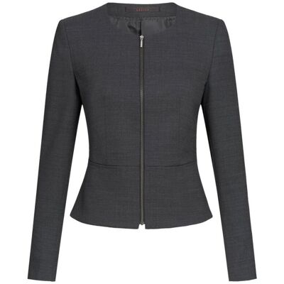GREIFF Damen-Kurzblazer SF Modern 37.5 Pinpoint mit Reißverschluss; Kleidergröße 42; schwarz GREIFF Damen-Kurzblazer SF Modern 37.5 Pinpoint mit Reißverschluss; Kleidergröße 42; schwarz