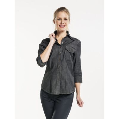 Chaud Devant Bluse Women Antra Denim 3/4 Sleeve; Kleidergröße M; anthrazit Chaud Devant Bluse Women Antra Denim 3/4 Sleeve; Kleidergröße M; anthrazit
