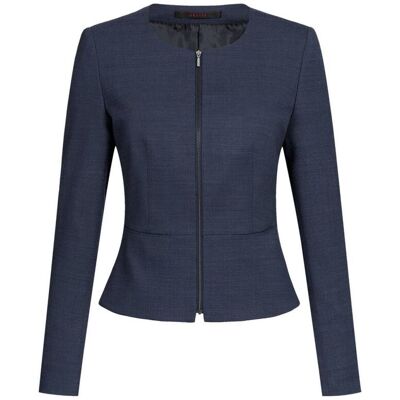 GREIFF Damen-Kurzblazer SF Modern 37.5 Pinpoint mit Reißverschluss; Kleidergröße 34; dunkelblau GREIFF Damen-Kurzblazer SF Modern 37.5 Pinpoint mit Reißverschluss; Kleidergröße 34; dunkelblau