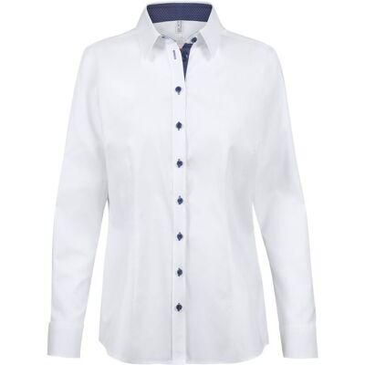 GREIFF Damen-Bluse 1/1 RF Modern 37.5; Kleidergröße 42; weiß/blau GREIFF Damen-Bluse 1/1 RF Modern 37.5; Kleidergröße 42; weiß/blau