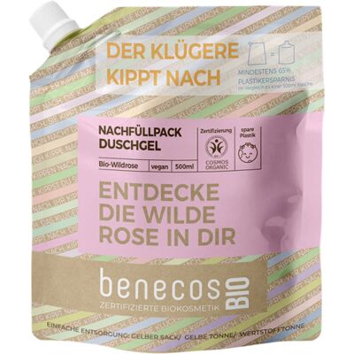 benecos Bio-Duschgel-Nachfüllbeutel mit Bio-Wildrose, 500 ml; 1 ml, 500 ml; braun benecos Bio-Duschgel-Nachfüllbeutel mit Bio-Wildrose, 500 ml; 1 ml, 500 ml; braun