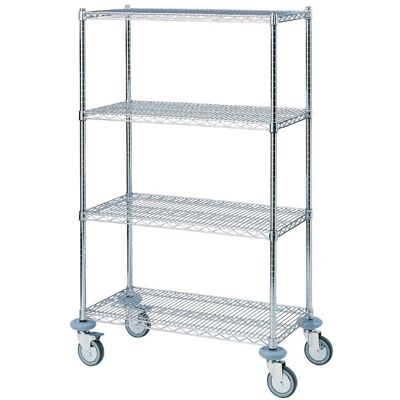 QUATRO Robuster Transportwagen mit vier Ebenen 90 x 60; 91x61x175 cm (BxTxH); silber QUATRO Robuster Transportwagen mit vier Ebenen 90 x 60; 91x61x175 cm (BxTxH); silber