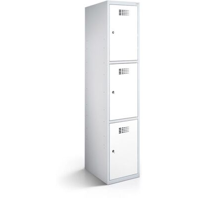 rotstahl Fächerschrank 3 Fächer mit lichtgrauem Korpus; 30x50x180 cm (BxTxH); weiß rotstahl Fächerschrank 3 Fächer mit lichtgrauem Korpus; 30x50x180 cm (BxTxH); weiß