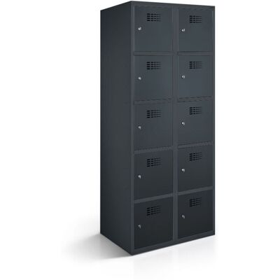 rotstahl Fächerschrank 10 Fächer mit anthrazitgrauem Korpus; 60x50x180 cm (BxTxH); anthrazit rotstahl Fächerschrank 10 Fächer mit anthrazitgrauem Korpus; 60x50x180 cm (BxTxH); anthrazit