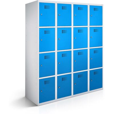 rotstahl Fächerschrank 16 Fächer mit lichtgrauem Korpus; 120x50x180 cm (BxTxH); blau rotstahl Fächerschrank 16 Fächer mit lichtgrauem Korpus; 120x50x180 cm (BxTxH); blau