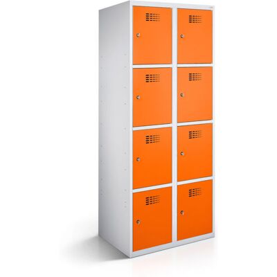 rotstahl Fächerschrank 8 Fächer mit lichtgrauem Korpus; 80x50x180 cm (BxTxH); orange rotstahl Fächerschrank 8 Fächer mit lichtgrauem Korpus; 80x50x180 cm (BxTxH); orange