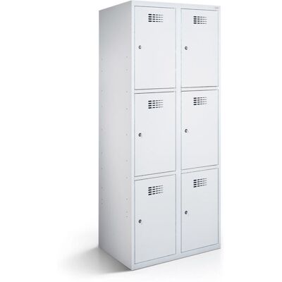 rotstahl Fächerschrank 6 Fächer mit lichtgrauem Korpus; 80x50x180 cm (BxTxH); hellgrau rotstahl Fächerschrank 6 Fächer mit lichtgrauem Korpus; 80x50x180 cm (BxTxH); hellgrau