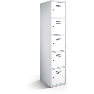 rotstahl Fächerschrank 5 Fächer mit lichtgrauem Korpus; 40x50x180 cm (BxTxH); weiß rotstahl Fächerschrank 5 Fächer mit lichtgrauem Korpus; 40x50x180 cm (BxTxH); weiß