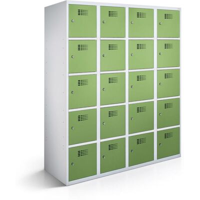 rotstahl Fächerschrank 20 Fächer mit lichtgrauem Korpus; 120x50x180 cm (BxTxH); hellgrün rotstahl Fächerschrank 20 Fächer mit lichtgrauem Korpus; 120x50x180 cm (BxTxH); hellgrün