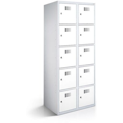 rotstahl Fächerschrank 10 Fächer mit lichtgrauem Korpus; 80x50x180 cm (BxTxH); weiß rotstahl Fächerschrank 10 Fächer mit lichtgrauem Korpus; 80x50x180 cm (BxTxH); weiß
