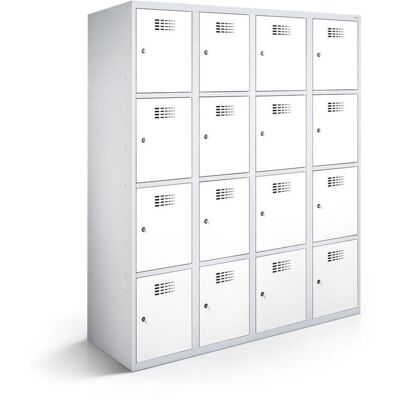 rotstahl Fächerschrank 16 Fächer mit lichtgrauem Korpus; 120x50x180 cm (BxTxH); weiß rotstahl Fächerschrank 16 Fächer mit lichtgrauem Korpus; 120x50x180 cm (BxTxH); weiß