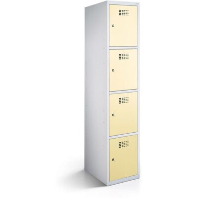 rotstahl Fächerschrank 4 Fächer mit lichtgrauem Korpus; 40x50x180 cm (BxTxH); elfenbein rotstahl Fächerschrank 4 Fächer mit lichtgrauem Korpus; 40x50x180 cm (BxTxH); elfenbein