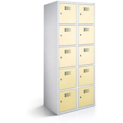 rotstahl Fächerschrank 10 Fächer mit lichtgrauem Korpus; 60x50x180 cm (BxTxH); elfenbein rotstahl Fächerschrank 10 Fächer mit lichtgrauem Korpus; 60x50x180 cm (BxTxH); elfenbein
