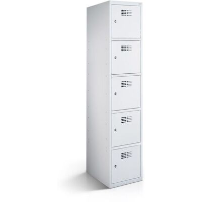 rotstahl Fächerschrank 5 Fächer mit lichtgrauem Korpus; 30x50x180 cm (BxTxH); hellgrau rotstahl Fächerschrank 5 Fächer mit lichtgrauem Korpus; 30x50x180 cm (BxTxH); hellgrau
