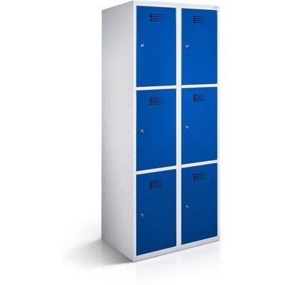rotstahl Fächerschrank 6 Fächer mit lichtgrauem Korpus; 60x50x180 cm (BxTxH); dunkelblau rotstahl Fächerschrank 6 Fächer mit lichtgrauem Korpus; 60x50x180 cm (BxTxH); dunkelblau