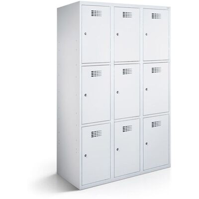 rotstahl Fächerschrank 9 Fächer mit lichtgrauem Korpus; 90x50x180 cm (BxTxH); hellgrau rotstahl Fächerschrank 9 Fächer mit lichtgrauem Korpus; 90x50x180 cm (BxTxH); hellgrau