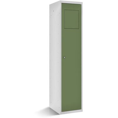 rotstahl Wäschesammelschrank mit Einwurfklappe mit lichtgrauem Korpus; 40x50x180 cm (BxTxH); hellgrün rotstahl Wäschesammelschrank mit Einwurfklappe mit lichtgrauem Korpus; 40x50x180 cm (BxTxH); hellgrün