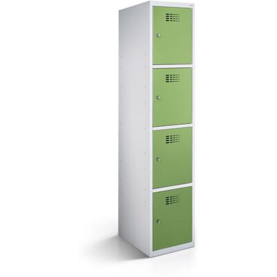 rotstahl Fächerschrank 4 Fächer mit lichtgrauem Korpus; 40x50x180 cm (BxTxH); hellgrün rotstahl Fächerschrank 4 Fächer mit lichtgrauem Korpus; 40x50x180 cm (BxTxH); hellgrün