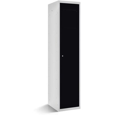 rotstahl Wäschesammelschrank mit Einwurfklappe mit lichtgrauem Korpus; 40x50x180 cm (BxTxH); schwarz rotstahl Wäschesammelschrank mit Einwurfklappe mit lichtgrauem Korpus; 40x50x180 cm (BxTxH); schwarz