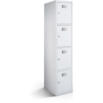 rotstahl Fächerschrank 4 Fächer mit lichtgrauem Korpus; 30x50x180 cm (BxTxH); hellgrau rotstahl Fächerschrank 4 Fächer mit lichtgrauem Korpus; 30x50x180 cm (BxTxH); hellgrau