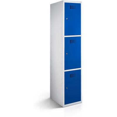 rotstahl Fächerschrank 3 Fächer mit lichtgrauem Korpus; 40x50x180 cm (BxTxH); dunkelblau rotstahl Fächerschrank 3 Fächer mit lichtgrauem Korpus; 40x50x180 cm (BxTxH); dunkelblau