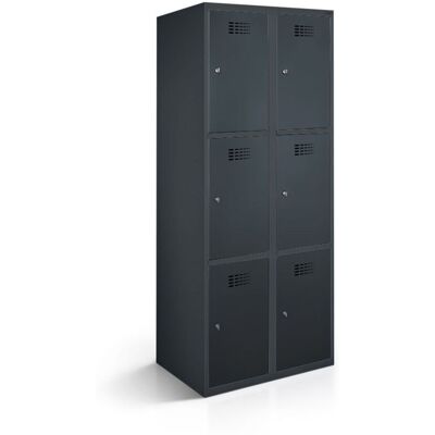 rotstahl Fächerschrank 6 Fächer mit anthrazitgrauem Korpus; 60x50x180 cm (BxTxH); anthrazit rotstahl Fächerschrank 6 Fächer mit anthrazitgrauem Korpus; 60x50x180 cm (BxTxH); anthrazit
