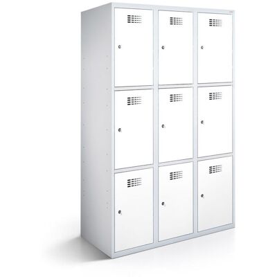 rotstahl Fächerschrank 9 Fächer mit lichtgrauem Korpus; 90x50x180 cm (BxTxH); weiß rotstahl Fächerschrank 9 Fächer mit lichtgrauem Korpus; 90x50x180 cm (BxTxH); weiß