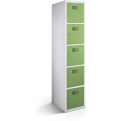 rotstahl Fächerschrank 5 Fächer mit lichtgrauem Korpus; 40x50x180 cm (BxTxH); hellgrün rotstahl Fächerschrank 5 Fächer mit lichtgrauem Korpus; 40x50x180 cm (BxTxH); hellgrün