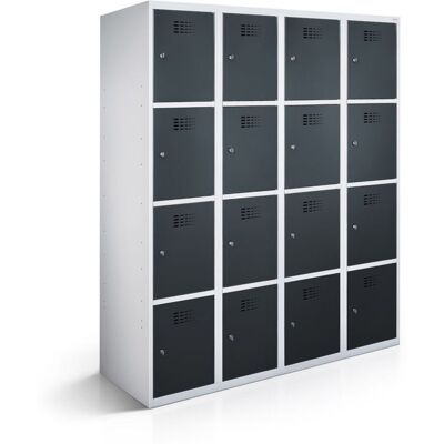 rotstahl Fächerschrank 16 Fächer mit lichtgrauem Korpus; 120x50x180 cm (BxTxH); anthrazit rotstahl Fächerschrank 16 Fächer mit lichtgrauem Korpus; 120x50x180 cm (BxTxH); anthrazit