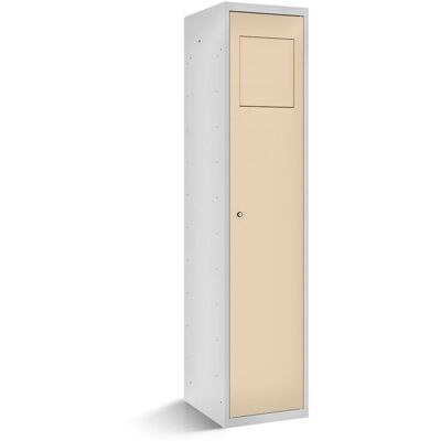 rotstahl Wäschesammelschrank mit Einwurfklappe mit lichtgrauem Korpus; 40x50x180 cm (BxTxH); elfenbein rotstahl Wäschesammelschrank mit Einwurfklappe mit lichtgrauem Korpus; 40x50x180 cm (BxTxH); elfenbein