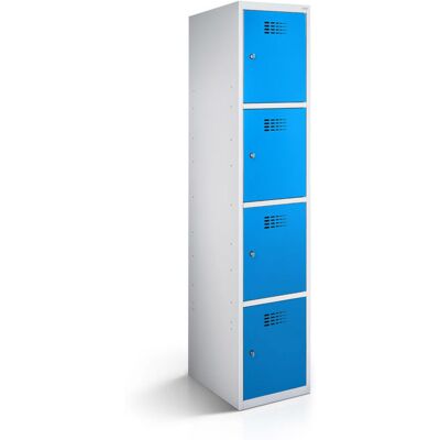 rotstahl Fächerschrank 4 Fächer mit lichtgrauem Korpus; 40x50x180 cm (BxTxH); blau rotstahl Fächerschrank 4 Fächer mit lichtgrauem Korpus; 40x50x180 cm (BxTxH); blau