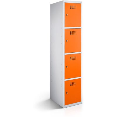 rotstahl Fächerschrank 4 Fächer mit lichtgrauem Korpus; 40x50x180 cm (BxTxH); orange rotstahl Fächerschrank 4 Fächer mit lichtgrauem Korpus; 40x50x180 cm (BxTxH); orange