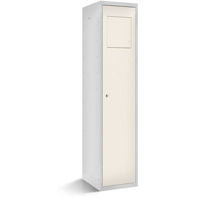 rotstahl Wäschesammelschrank mit Einwurfklappe mit lichtgrauem Korpus; 40x50x180 cm (BxTxH); weiß rotstahl Wäschesammelschrank mit Einwurfklappe mit lichtgrauem Korpus; 40x50x180 cm (BxTxH); weiß