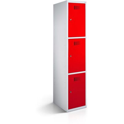 rotstahl Fächerschrank 3 Fächer mit lichtgrauem Korpus; 40x50x180 cm (BxTxH); rot rotstahl Fächerschrank 3 Fächer mit lichtgrauem Korpus; 40x50x180 cm (BxTxH); rot