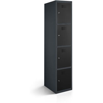 rotstahl Fächerschrank 4 Fächer mit anthrazitgrauem Korpus; 30x50x180 cm (BxTxH); schwarz rotstahl Fächerschrank 4 Fächer mit anthrazitgrauem Korpus; 30x50x180 cm (BxTxH); schwarz